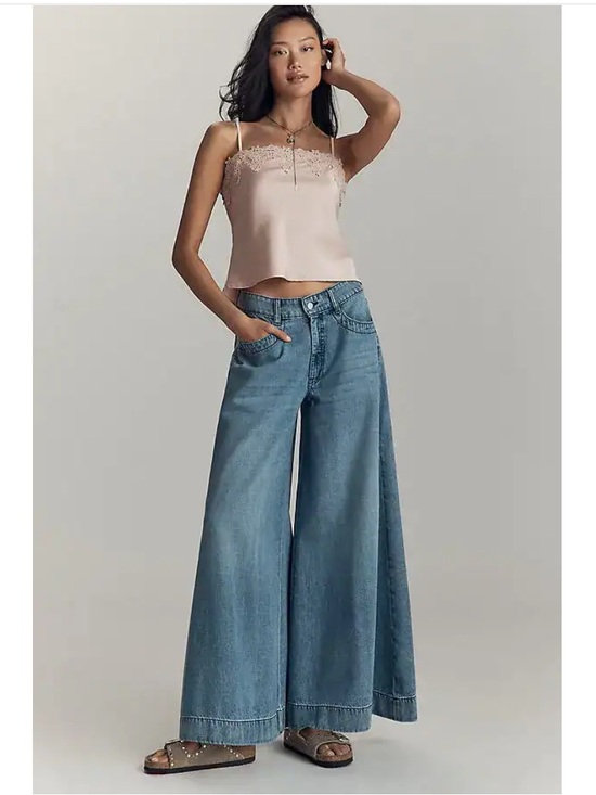 Anthropologie Denim - Anthropologie Pilcro Mid Rise Super Baggy Wide Leg Jeans Sz 28